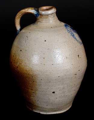 Very Fine Stoneware Jug w/ Impressed Floral Decoration, att. Xerxes Price, Sayreville, NJ