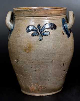 Fine 2 Gal. Stoneware Jar with Incised Floral Decoration, Northeastern Origin, early 19th century