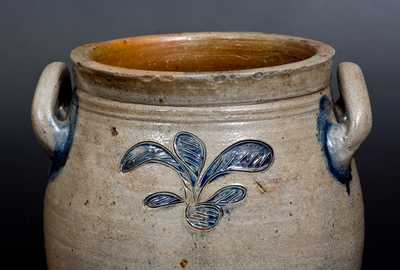 Fine 2 Gal. Stoneware Jar with Incised Floral Decoration, Northeastern Origin, early 19th century
