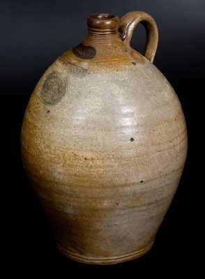 Very Fine Stoneware Jug with Impressed Fish Decoration, New Jersey origin, early 19th century