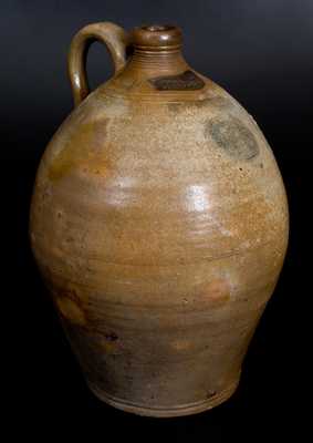 Very Fine Stoneware Jug with Impressed Fish Decoration, New Jersey origin, early 19th century