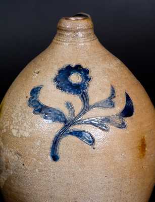 2 Gal. Stoneware Jug with Incised Floral Decoration, Manhattan, early 19th century