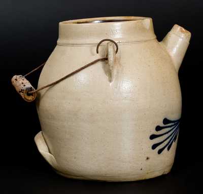 Stoneware Batter Pail w/ Slip-Trailed Bird Decoration att. Whites Pottery, Utica, NY