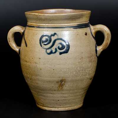 Stoneware Jar with Watchspring Decoration, New York City or Cheesequake, NJ, 18th century