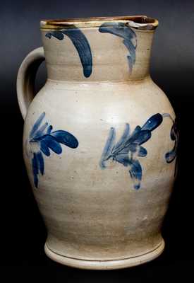 Stoneware Pitcher w/ Floral Decoration att. Richard Remmey, Philadelphia, PA, circa 1870