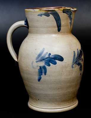 Stoneware Pitcher w/ Floral Decoration att. Richard Remmey, Philadelphia, PA, circa 1870