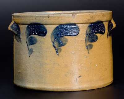 J. SWANK & CO. / JOHNSTOWN, PA Stoneware Butter Crock with Cobalt Decoration