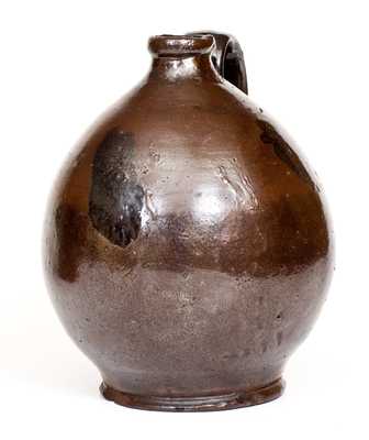 Ovoid Redware Jug with Manganese Decoration