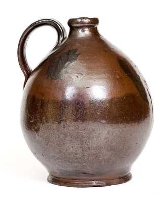 Ovoid Redware Jug with Manganese Decoration