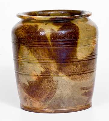 Redware Jar with Brushed Manganese Decoration