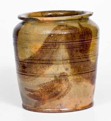 Redware Jar with Brushed Manganese Decoration