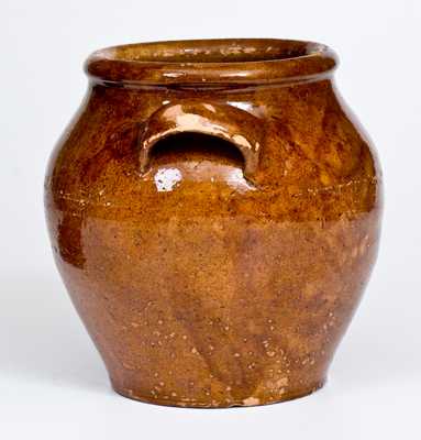 Unusual Lead-Glazed Redware Sugar Jar
