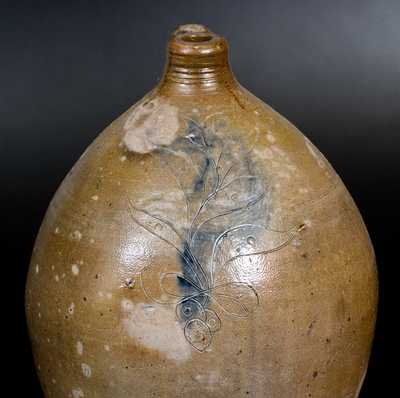 4 Gal. Stoneware Jug with Incised and Impressed Decoration