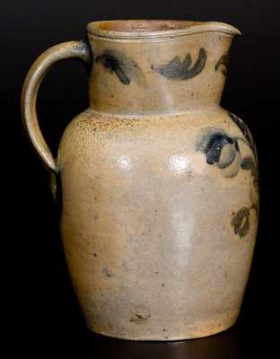 Very Rare WELLS & RICHARDS / READING, PA Half-Gallon Stoneware Pitcher w/ Elaborate Decoration