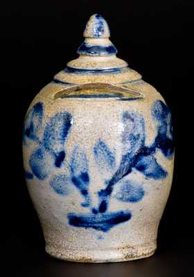 Very Rare Stoneware Bank with Floral Decoration, Baltimore, c1840