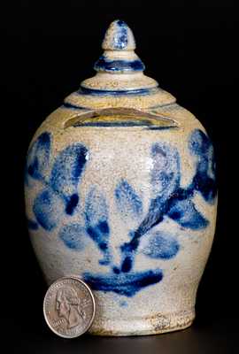 Very Rare Stoneware Bank with Floral Decoration, Baltimore, c1840