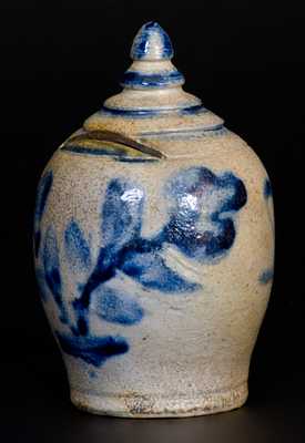 Very Rare Stoneware Bank with Floral Decoration, Baltimore, c1840