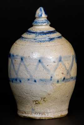 Very Rare Stoneware Bank with Floral Decoration, Baltimore, c1840