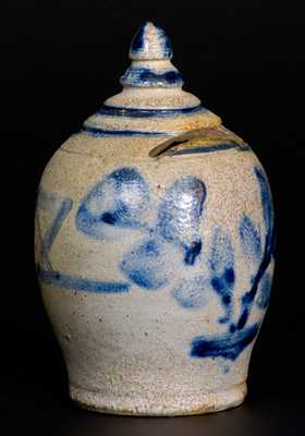 Very Rare Stoneware Bank with Floral Decoration, Baltimore, c1840