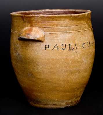 PAUL CUSHMAN Stoneware Jar, Albany, NY, circa 1810