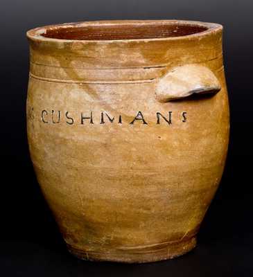 PAUL CUSHMAN Stoneware Jar, Albany, NY, circa 1810