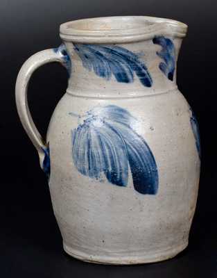 1/2 Gal. Stoneware Pitcher with Leaf Decoration, Baltimore, circa 1880