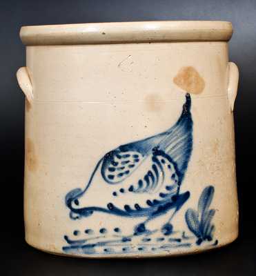 4 Gal. Stoneware Crock with Chicken Pecking Corn Decoration