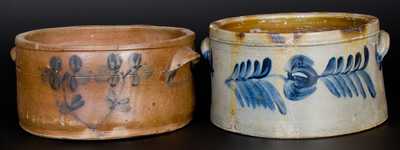 Lot of Two: Stoneware Cake Crocks, Baltimore and Philadelphia Origin