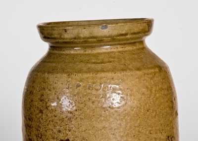 Rare Stoneware Jar Marked J. P. BODIE / MAKER, Edgefield District, SC