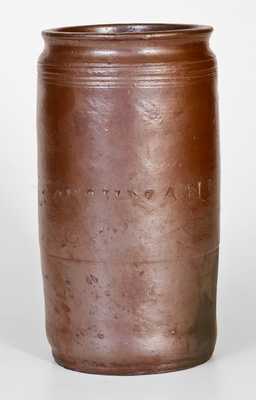 1 Gal. PAUL CUSHMAN, Albany, NY Stoneware Jar, circa 1810