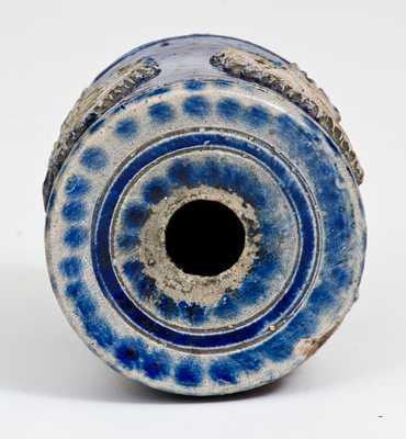 Very Rare John Fritz, Lancaster, PA Stoneware Inkwell w/ Applied Leaf Decoration