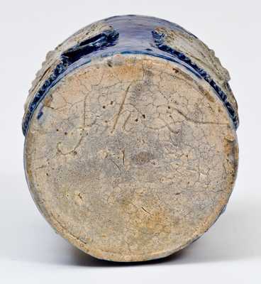 Very Rare John Fritz, Lancaster, PA Stoneware Inkwell w/ Applied Leaf Decoration