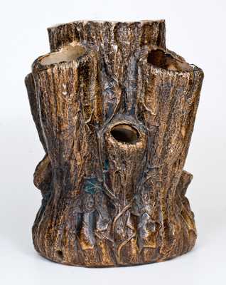 F. B. NORTON & CO. / WORCESTER, MASS Stoneware Stump-Form Planter