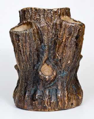 F. B. NORTON & CO. / WORCESTER, MASS Stoneware Stump-Form Planter