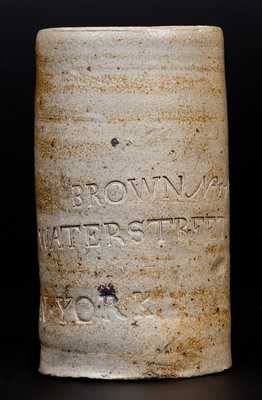 Very Rare Thomas Commeraw Oyster Jar Impressed BROWN / No. 274 Water Street / N. YORK