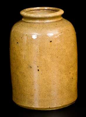 JOHN BELL (Waynesboro, PA) Redware Canning Jar in Yellow Glaze