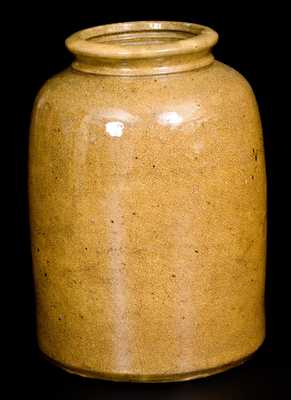 JOHN BELL (Waynesboro, PA) Redware Canning Jar in Yellow Glaze