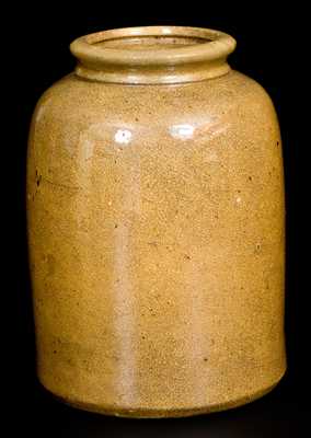 JOHN BELL (Waynesboro, PA) Redware Canning Jar in Yellow Glaze