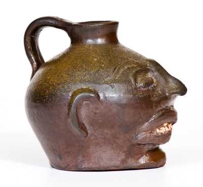 Rare Guy Daugherty, Bethune, Kershaw County, South Carolina Stoneware Face Jug, c1950