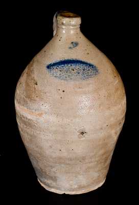 Extremely Rare ALBANY WARE Stoneware Jug, William Capron, Albany, NY, 1800-5