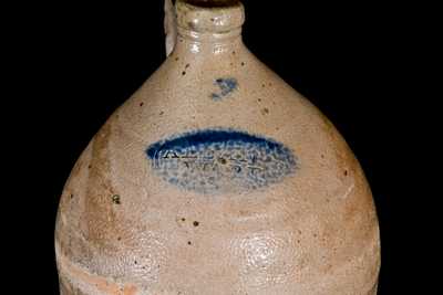 Extremely Rare ALBANY WARE Stoneware Jug, William Capron, Albany, NY, 1800-5