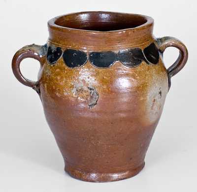 Fine One-Quart Stoneware Jar w/ Compass-Drawn Half-Circle Designs, att. Thomas Commeraw