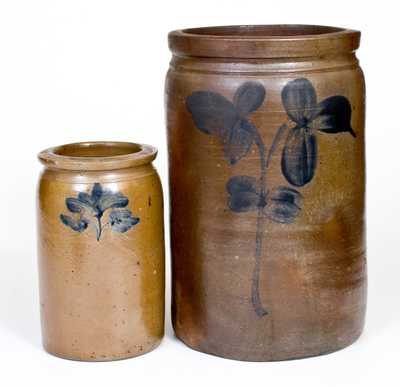 Lot of Two: Mid-Atlantic Stoneware Jars incl. Signed Peter Herrmann, Baltimore Example