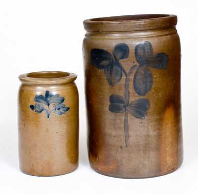 Lot of Two: Mid-Atlantic Stoneware Jars incl. Signed Peter Herrmann, Baltimore Example