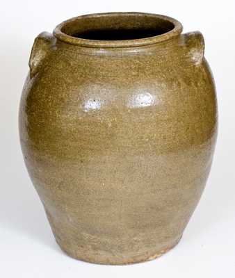 Fine Edgefield District, SC Alkaline-Glazed Stoneware Jar with Incised 