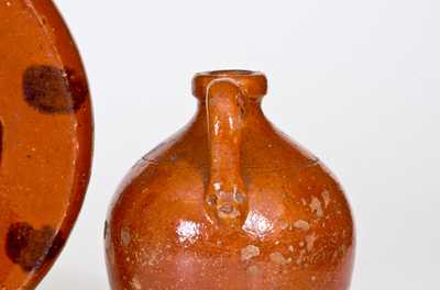 Lot of Two: Redware Urinal and Redware Jug with Initials "J. F. R." Incised on Underside
