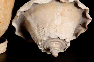 Lot of Three: Rare Galena, Illinois, Redware incl. Two Hanging Baskets and Flowerpot