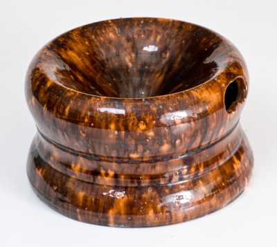 JOHN BELL / WAYNESBORO Redware Spittoon w/ Sponged Manganese Decoration