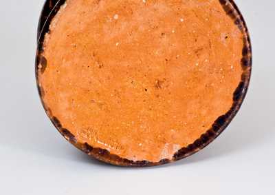 JOHN BELL / WAYNESBORO Redware Spittoon w/ Sponged Manganese Decoration