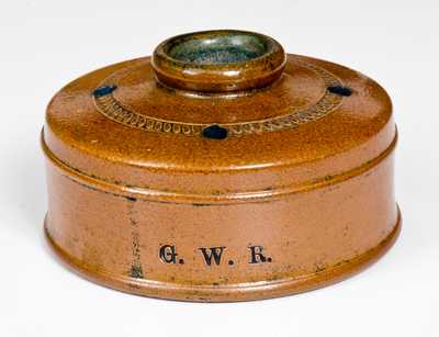 Lot of Five: English Stoneware Vessels incl. G.W.R. Inkwell